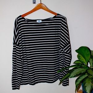 Navy Blue Striped Top
